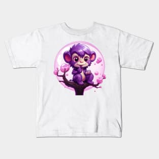 Purple Monkey in a Bubblegum Tree Kids T-Shirt